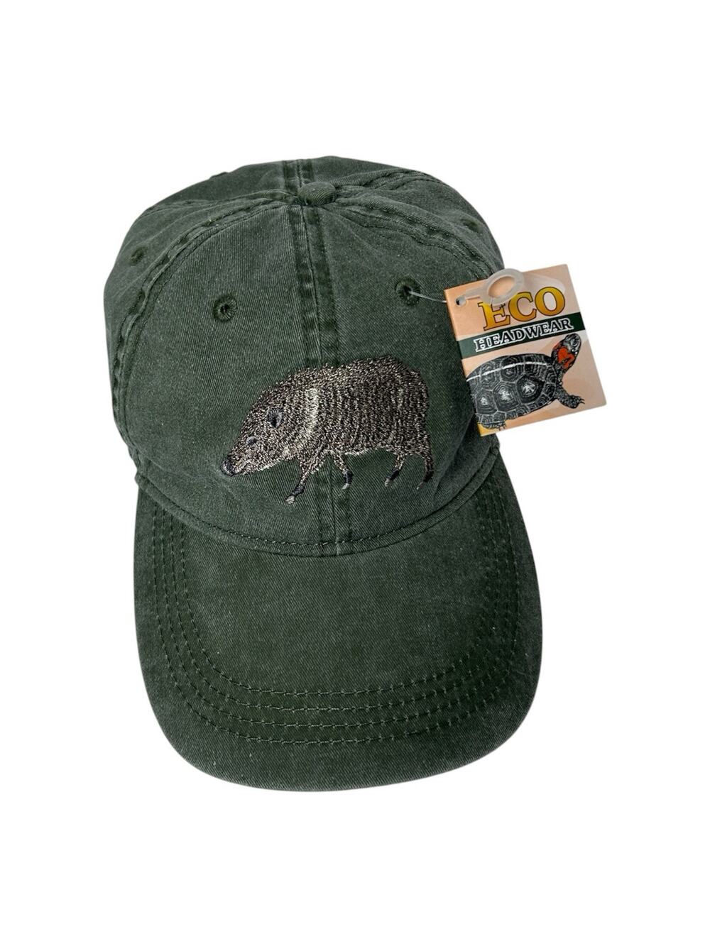 Eco Reptiles Hat Embroidered Cap Adjustable Strapback Green Javalina